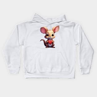 Valentine Kangaroo Holding Heart Kids Hoodie